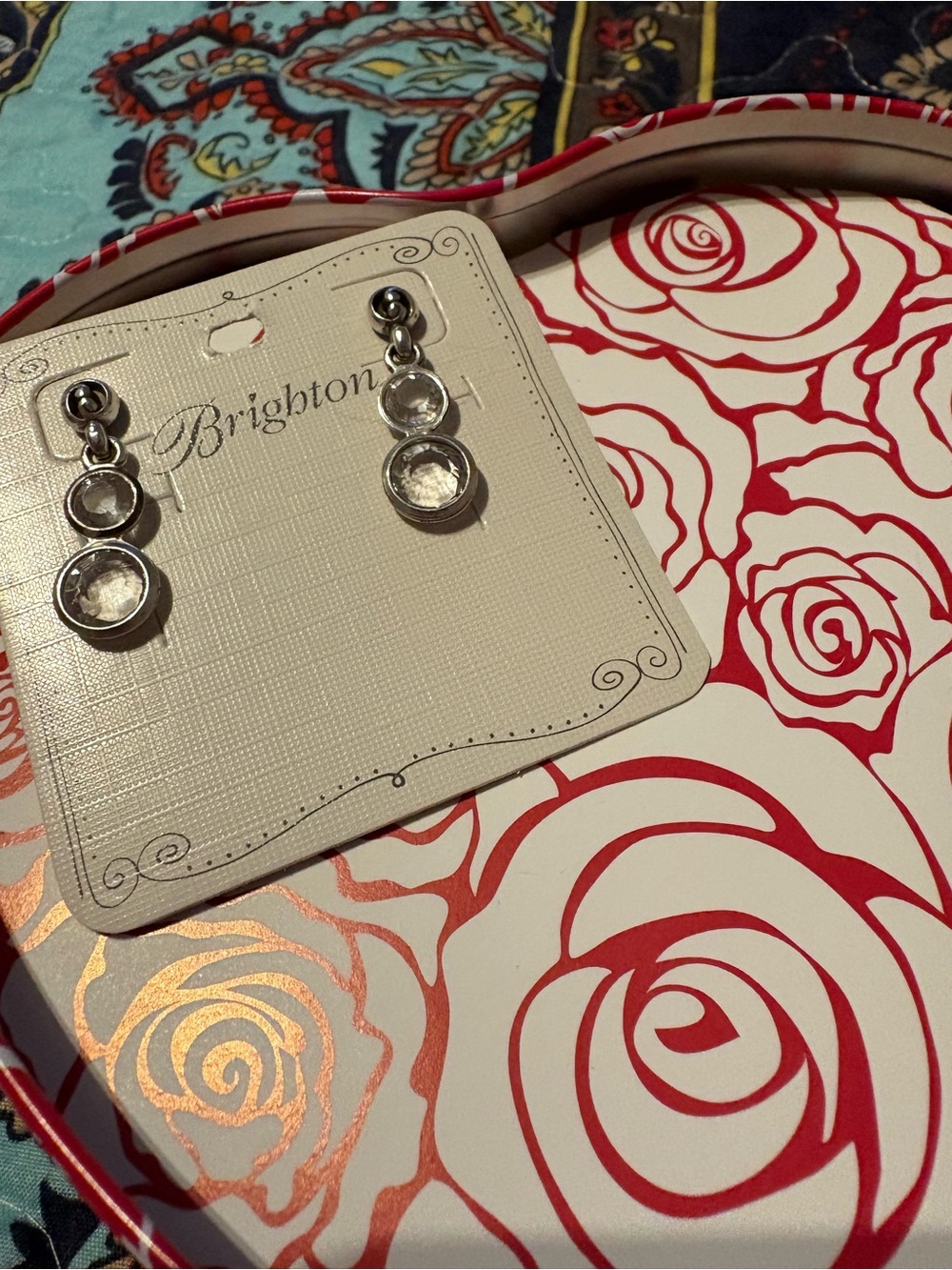 Brighton Silver-Tone Clear Crystal Drop Earrings - Silver